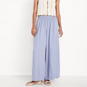 Old Navy Mid-Rise Linen-Blend Super Wide-Leg Palazzo Pants Size PETITE X-Small
